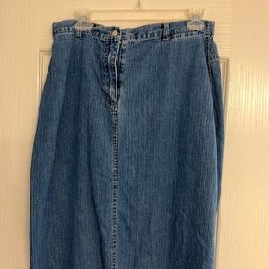 Mid calf jean skirt